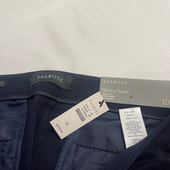 NWT Talbots Women’s Navy Blue Skinny Ankle Pants Size 10 New - Picture 8 of 10